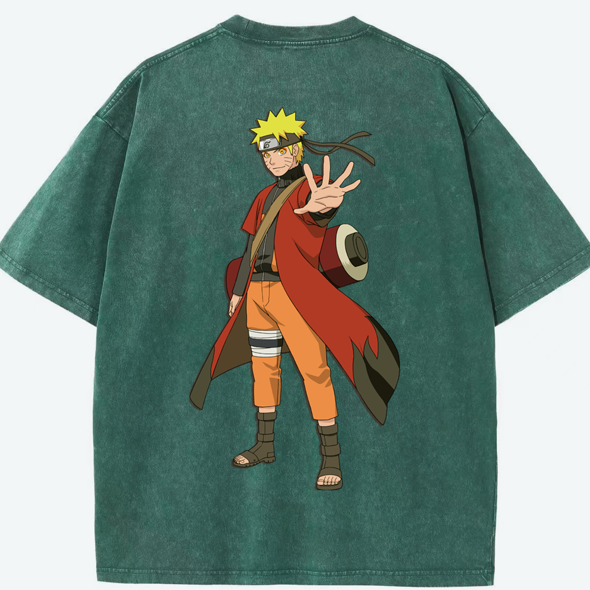 （画像用） NARUTO -ナルト- うずまき ナルト Uzumaki Naruto 綿100% ヴィンテージ風 半袖Tシャツ（背面プリント）